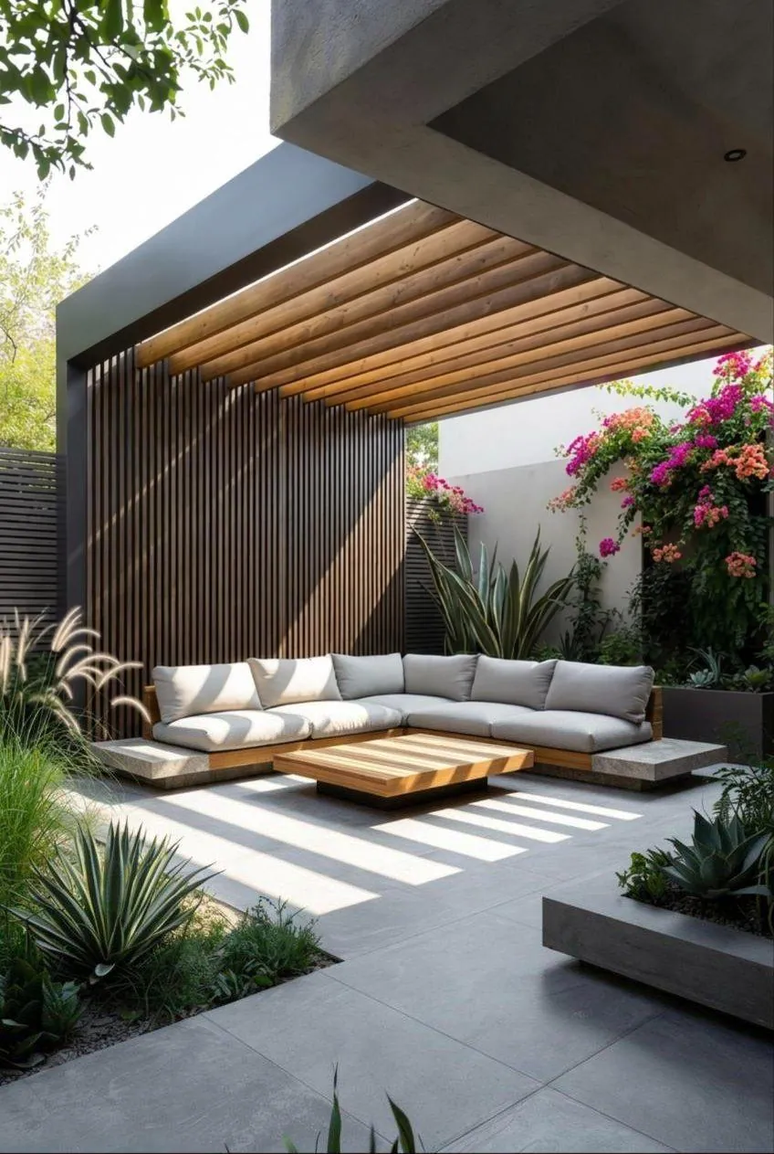 Wall-attached, courtyard