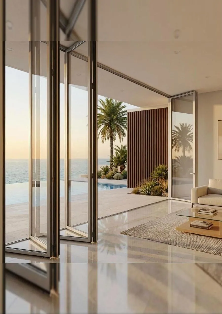 Villa terrace at golden hour